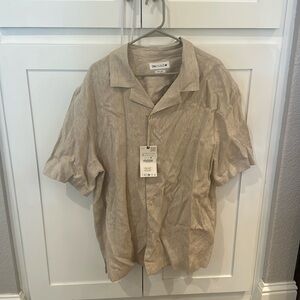 Tan linen Zara men’s shirt size XL